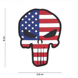 Patch 3D PVC Punisher Skull USA (101 Inc)