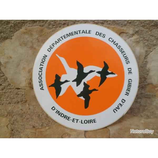 Magnifique autocollant "Association Dpartementale des Chasseurs de Gibier d'Eau d'Indre et Loire" 2