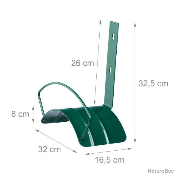 Porte tuyau mural support jardin jardinage pratique mtal 32 cm vert 3413024