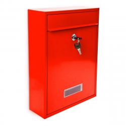 Boite aux lettres design contemporain murale rouge jardin extérieur 1013004