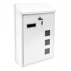 Boite aux lettres design contemporain murale blanche jardin extérieur 1013007