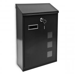 Boite aux lettres design contemporain murale noir jardin extérieur 1013008