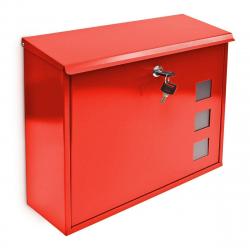 Boite aux lettres design contemporain murale rouge jardin extérieur 1013015