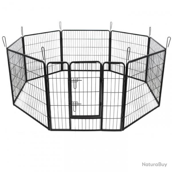 Parc enclos cage pour chiens chiots animaux de compagnie 163 x 163cm noir 3712021
