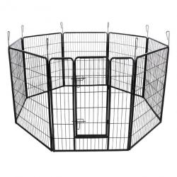 Parc enclos cage pour chiens chiots animaux de compagnie 163 x 163 noir 3712023