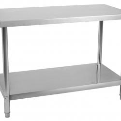 Table de travail professionnelle acier inox pieds ajustable 100 x 70 cm 3614081