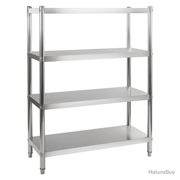 Etagre cuisine professionnelle inox 4 tages 120 x 48 cm max 600 kg 3614119