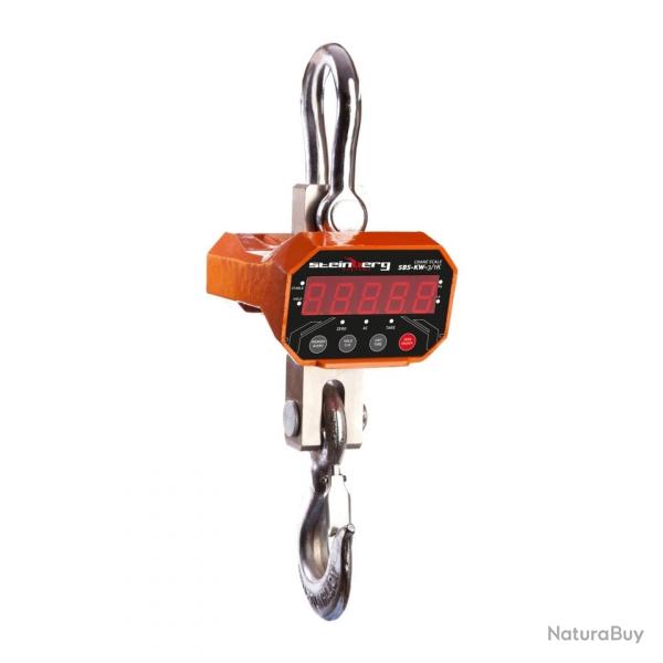 Crochet peseur industriel professionnel jusqu' 3000kg / prcision 1kg cran 30 mm LED manutention