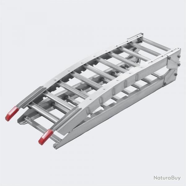 Une rampe de chargement multi-usage pliante aluminium rail collision 212 cm jusqu'a 315 kg gris 341