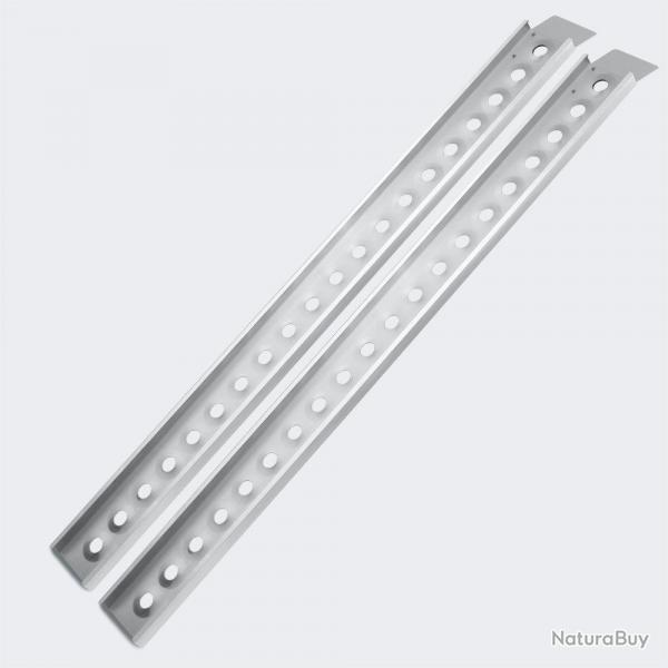 Lot de 2 rampes de chargement multi-usage pliante aluminium rail collision 160 cm jusqu'a 364 kg gr