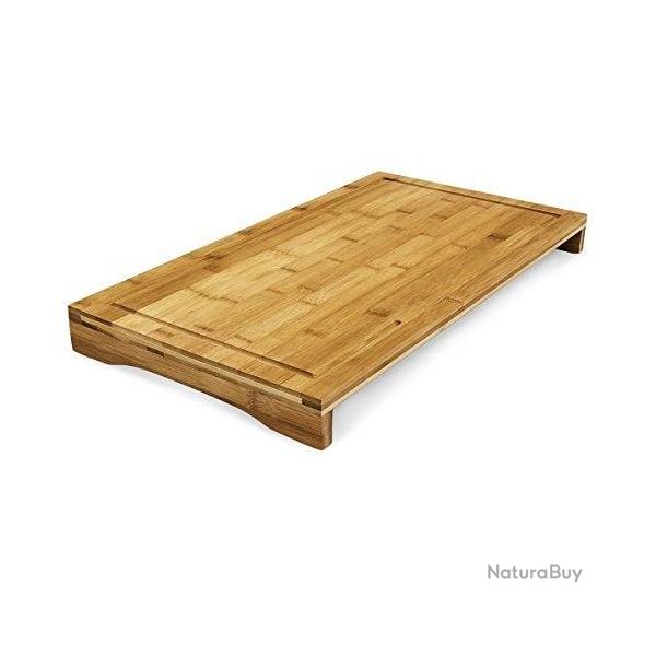 Planche  dcouper bambou protge plaque bords surlevs et rigoles pour jus 52 cm 4313026