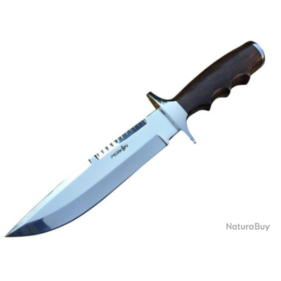 Couteau De Chasse Bowie Full Tang Avec Fourreau - Lame 12 Pouces En Acier Carbone - Neuf