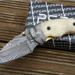 Couteau de poche Damas fait à la main - Beau couteau pliant (2)