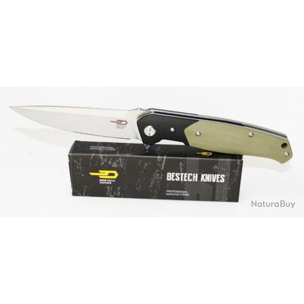 Couteau Bestech Knives Swordfish Green Lame Acier D2 Manche G-10 Linerlock BTKG03B