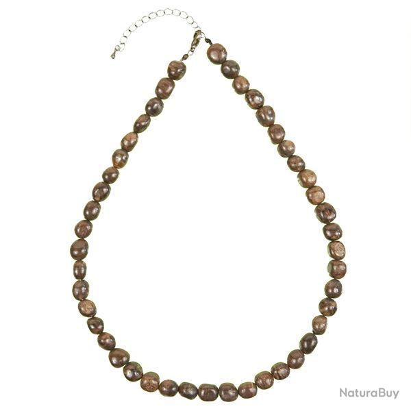 Collier en bronzite - Perles pierres roules