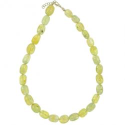 Collier en préhnite épidote - Perles pierres roulées (grosses perles)