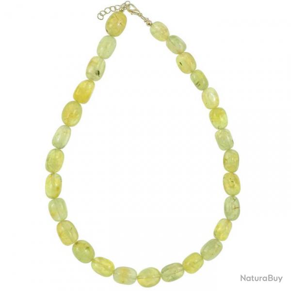 Collier en prhnite pidote - Perles pierres roules (grosses perles)