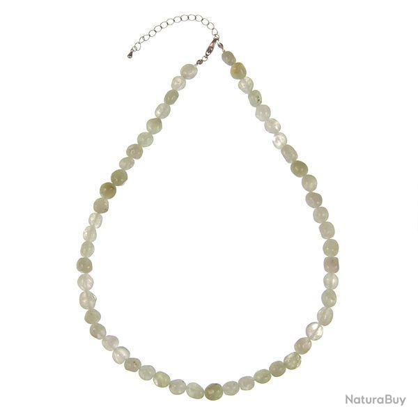 Collier en prhnite - Perles pierres roules