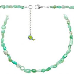 Collier en chrysoprase - Perles roulées 5 à 8 mm - 43 cm