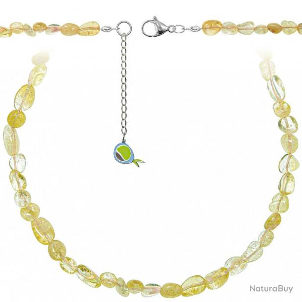 Collier en citrine - Perles roules 5  8 mm - 38 cm