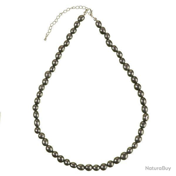 Collier en hmatite - Perles pierres roules