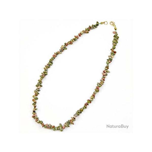 Collier de pierre en unakite - perles baroques