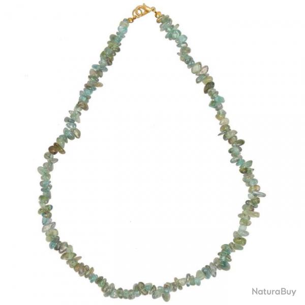 Collier de pierre en cyanite verte - perles baroques