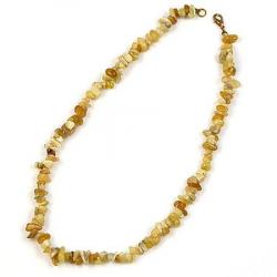 Collier de pierre en opale jaune - perles baroques