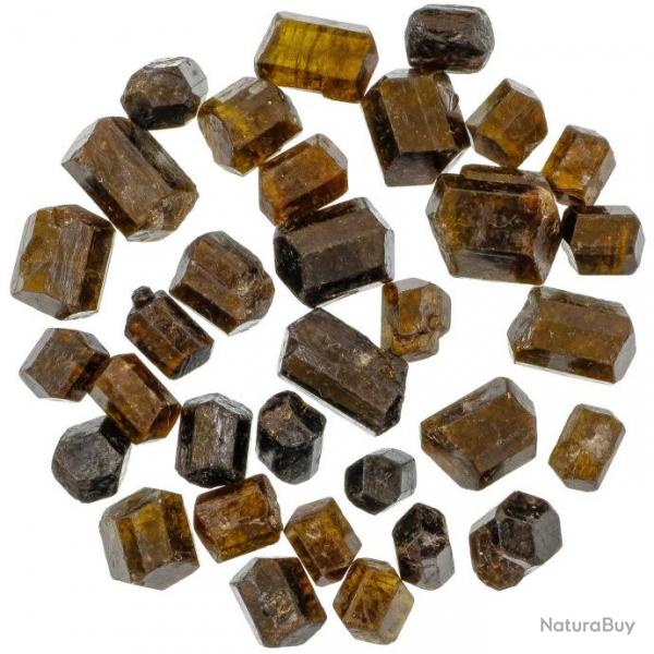 Pierres brutes tourmaline ambre bitermine (dravite) - 1.5  3 cm - Lot de 4