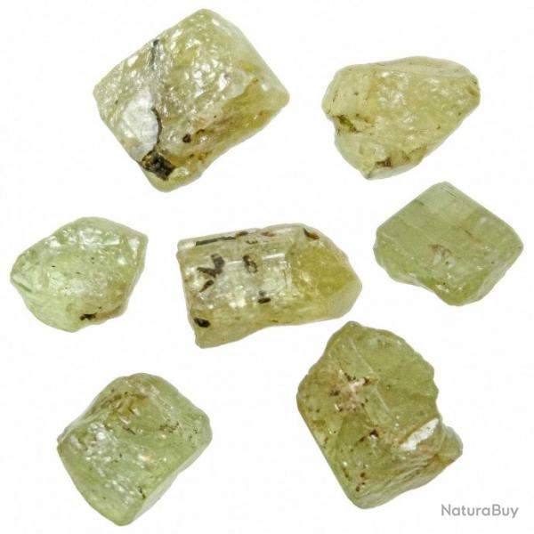 Pierres brutes cristaux d'apatite verte - 1  1.5 cm - Lot de 2