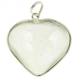 Pendentif coeur en cristal de roche