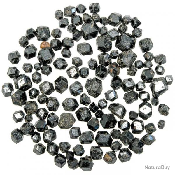 Pierres brutes cristaux de grenat noir mlanite - 0.8  1.2 cm - 15 grammes