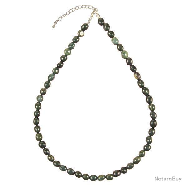 Collier en jaspe hliotrope - Perles pierres roules