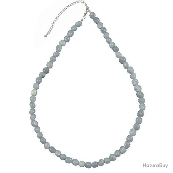 Collier en anglite - Perles pierres roules