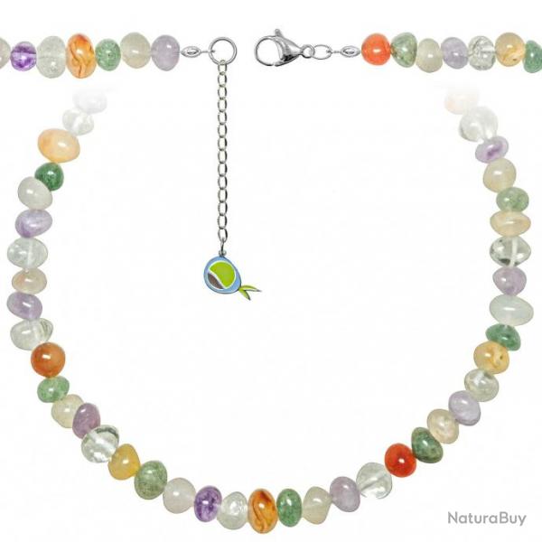 Collier en pierres naturelles mixtes - Perles roules 8  12 mm - 43 cm