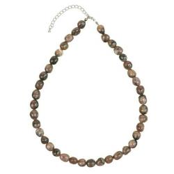 Collier en chiastolite - Perles pierres roulées