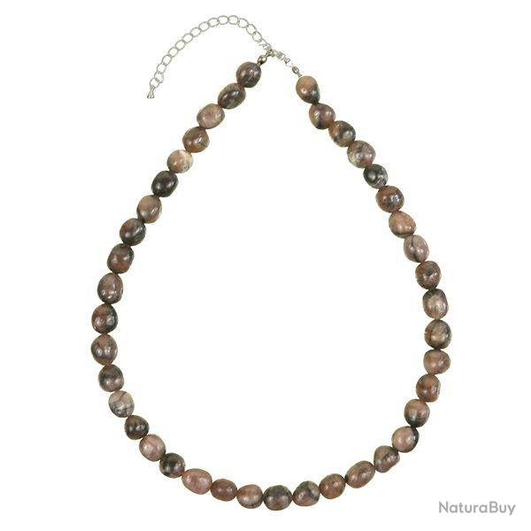 Collier en chiastolite - Perles pierres roules