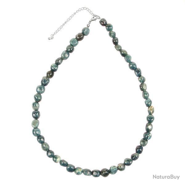 Collier en apatite bleue - Perles pierres roules