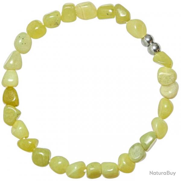 Bracelet en serpentine jaune - Perles pierres roules 5  8 mm)