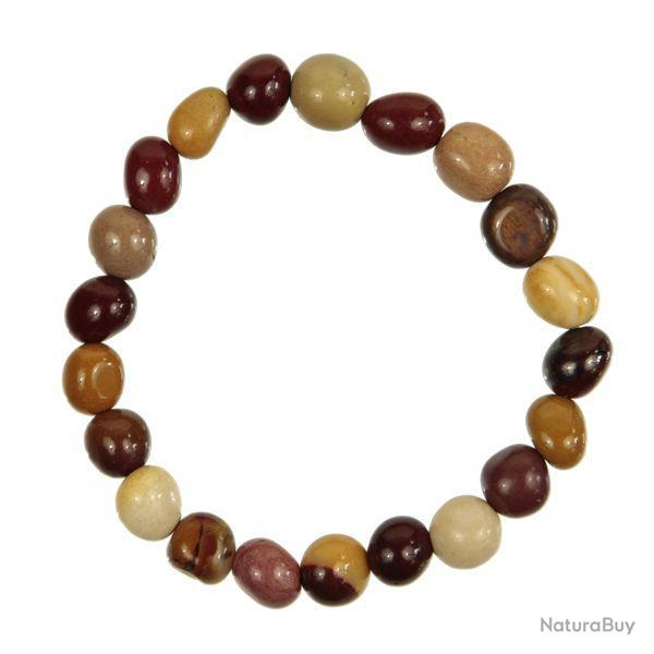 Bracelet en jaspe mokaite - Perles pierres roules