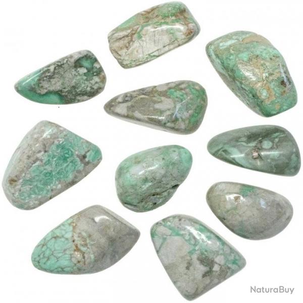 Pierres roules variscite - 2.5  3 cm - Lot de 2