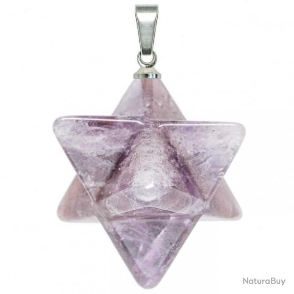 Pendentif toile merkaba en amthyste