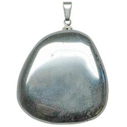 Pendentif galet plat en hématite