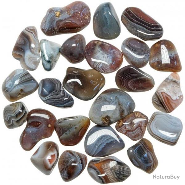 Pierres roules agate de Botswana - 2  3 cm - Lot de 3