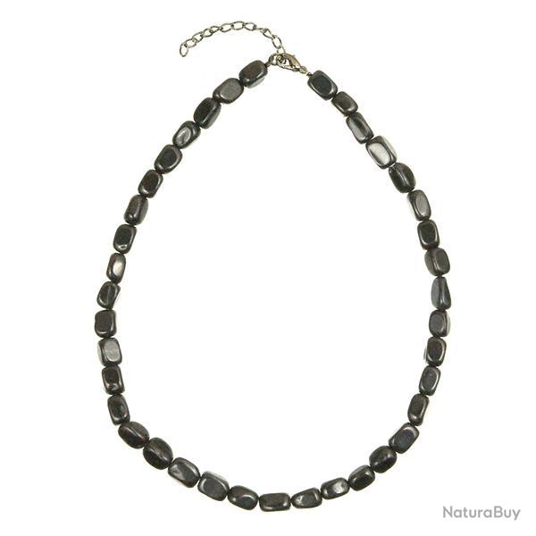 Collier en agate noire - Perles pierres roules