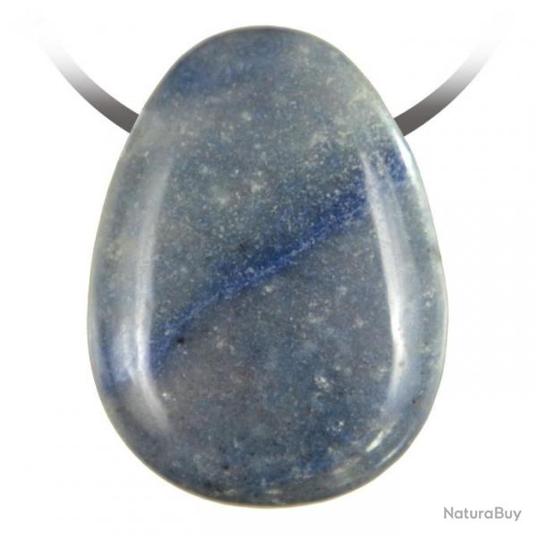 Pendentif goutte pierre perce en quartz bleu