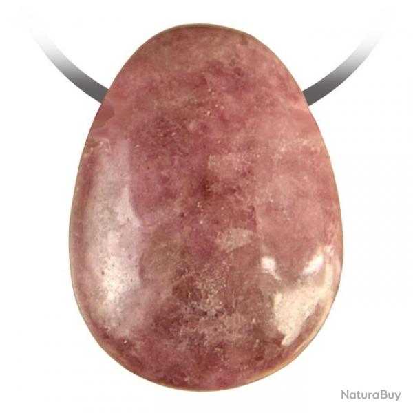 Pendentif goutte pierre perce en rhodonite