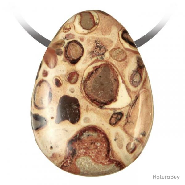 Pendentif goutte pierre perce en lopardite