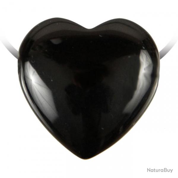 Pendentif coeur pierre perce en onyx