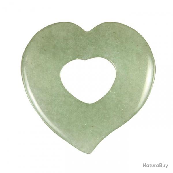 Pendentif donut coeur en aventurine verte